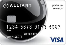 Sample image of an Alliant Visa® Platinum Rewards Card